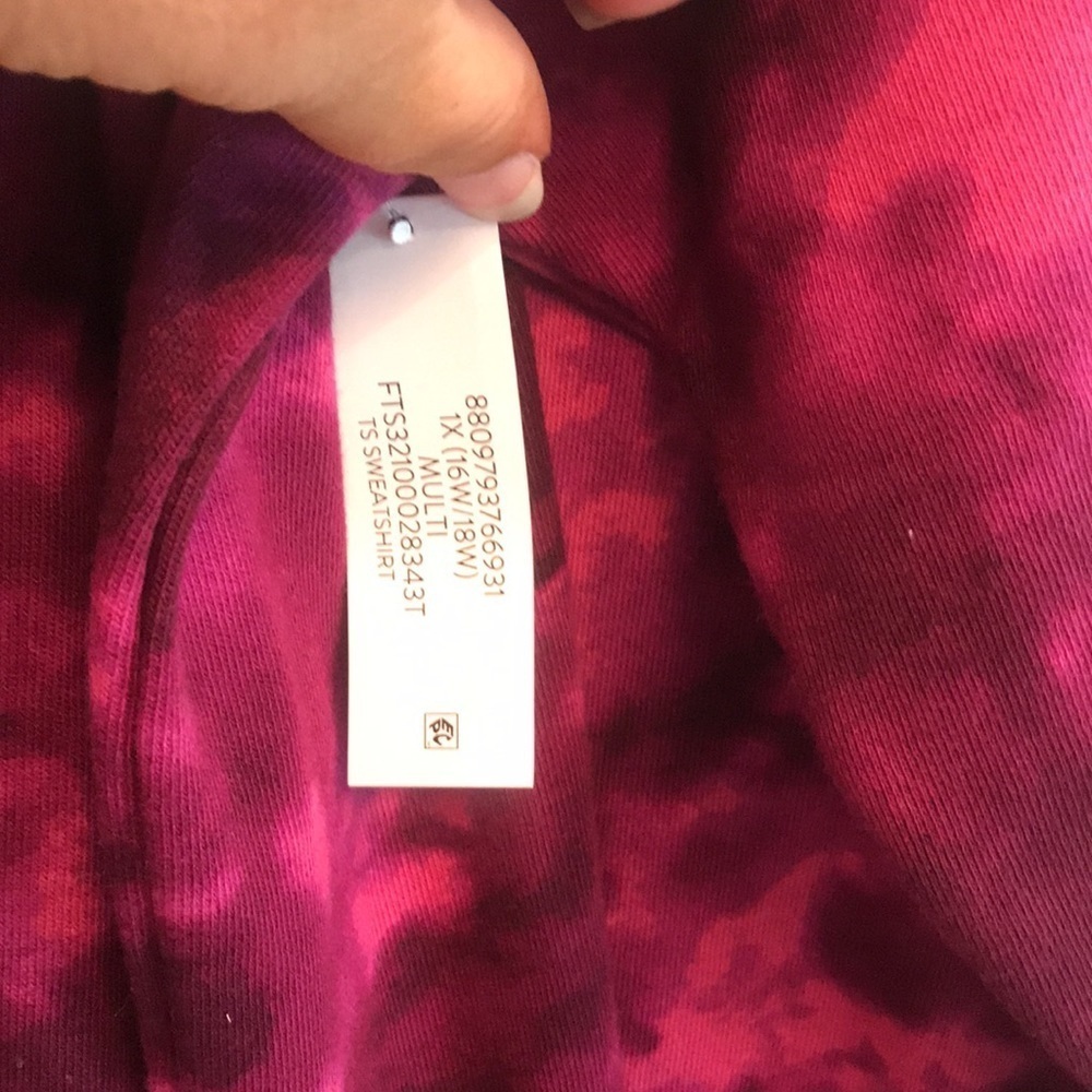 Terra & Sky brand size 1X (16W-18W) pullover long sleeve sweatshirt- NWT - Picture 4 of 6